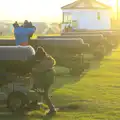 Fred climbs on a cannon, Sunset on the Beach, Southwold, Suffolk - 30th December 2014