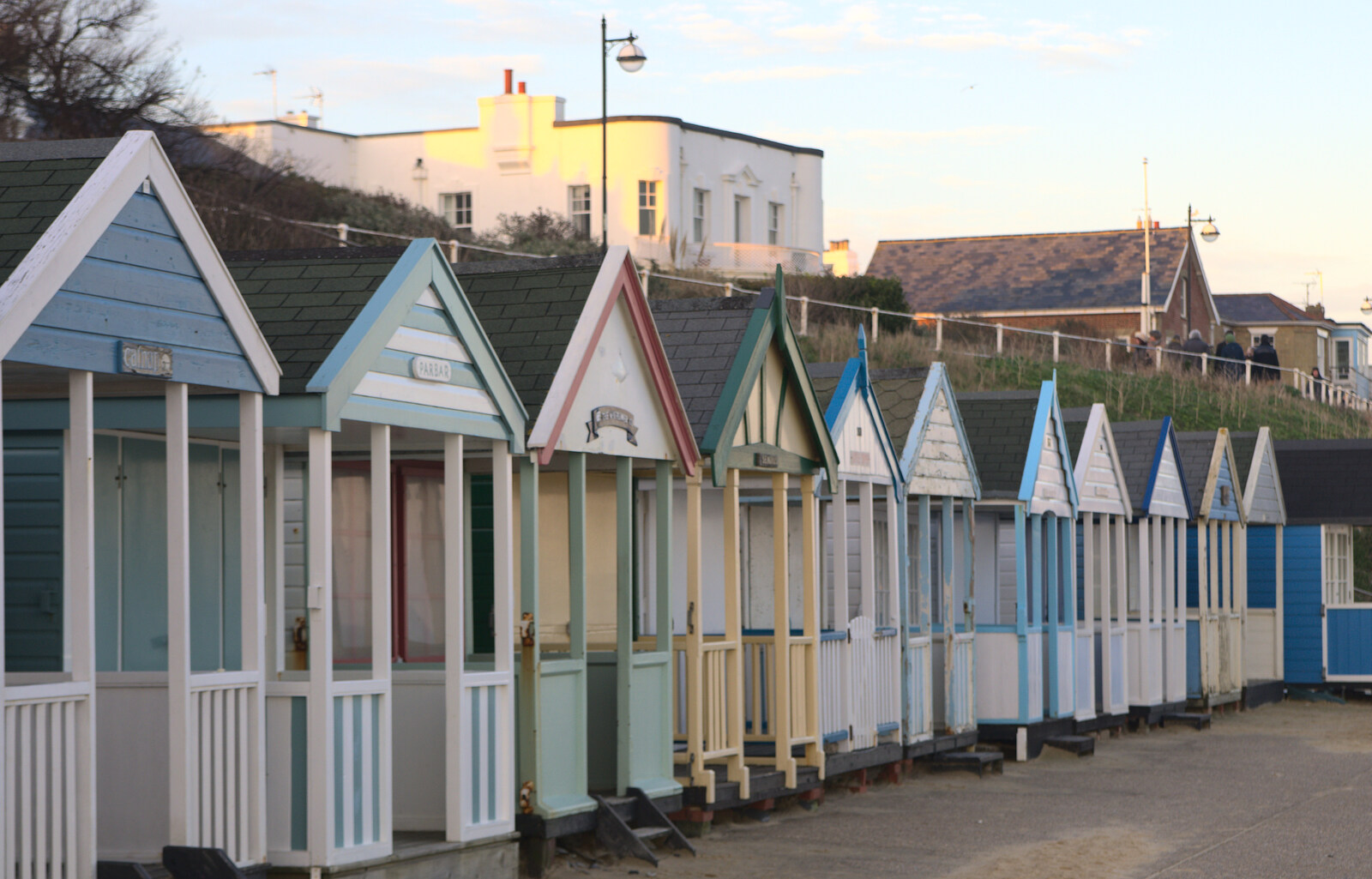 More beach huts from Sunset on the Beach, Southwold, Suffolk - 30th December 2014