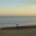 Fred runs around on the beach, Sunset on the Beach, Southwold, Suffolk - 30th December 2014