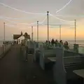 Light-ropes are turned on, on the pier, Sunset on the Beach, Southwold, Suffolk - 30th December 2014