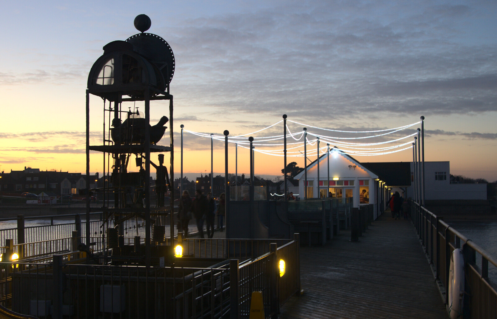 Tim Hunkin's water clock from Sunset on the Beach, Southwold, Suffolk - 30th December 2014