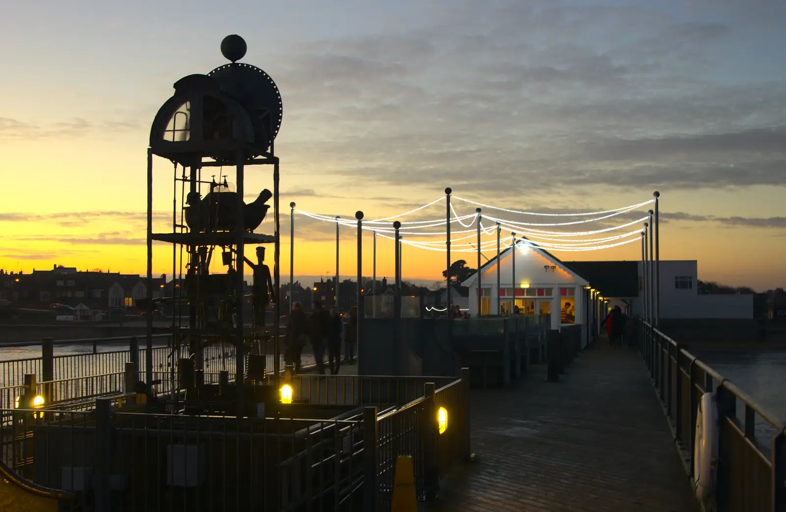 Tim Hunkin's water clock, from Sunset on the Beach, Southwold, Suffolk - 30th December 2014