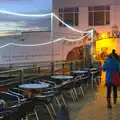 Under the gaze of the new George Orwell mural, Sunset on the Beach, Southwold, Suffolk - 30th December 2014