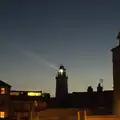 The lighthouse beams out to sea, Sunset on the Beach, Southwold, Suffolk - 30th December 2014