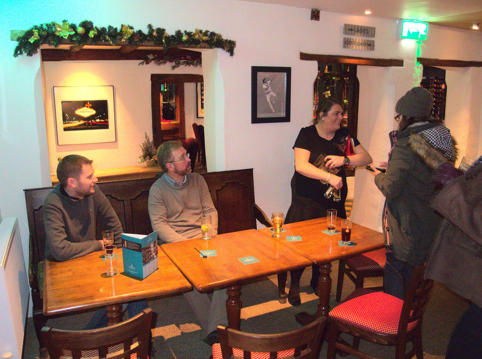 We head back inside from New Year's Eve at the Oaksmere, Brome, Suffolk - 31st December 2014