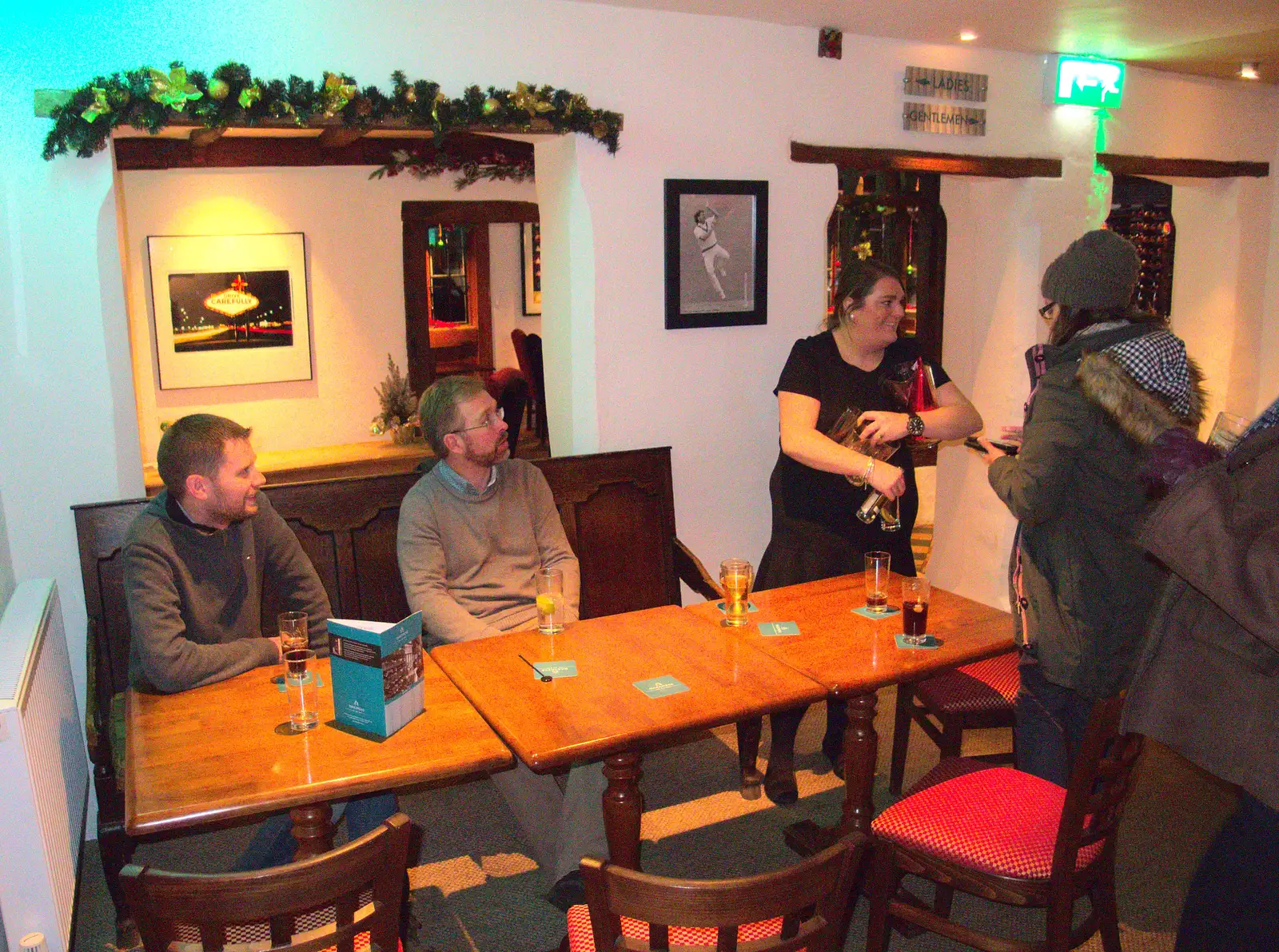 We head back inside, from New Year's Eve at the Oaksmere, Brome, Suffolk - 31st December 2014