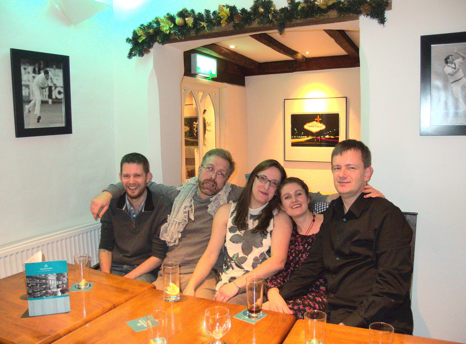 A group photo from New Year's Eve at the Oaksmere, Brome, Suffolk - 31st December 2014