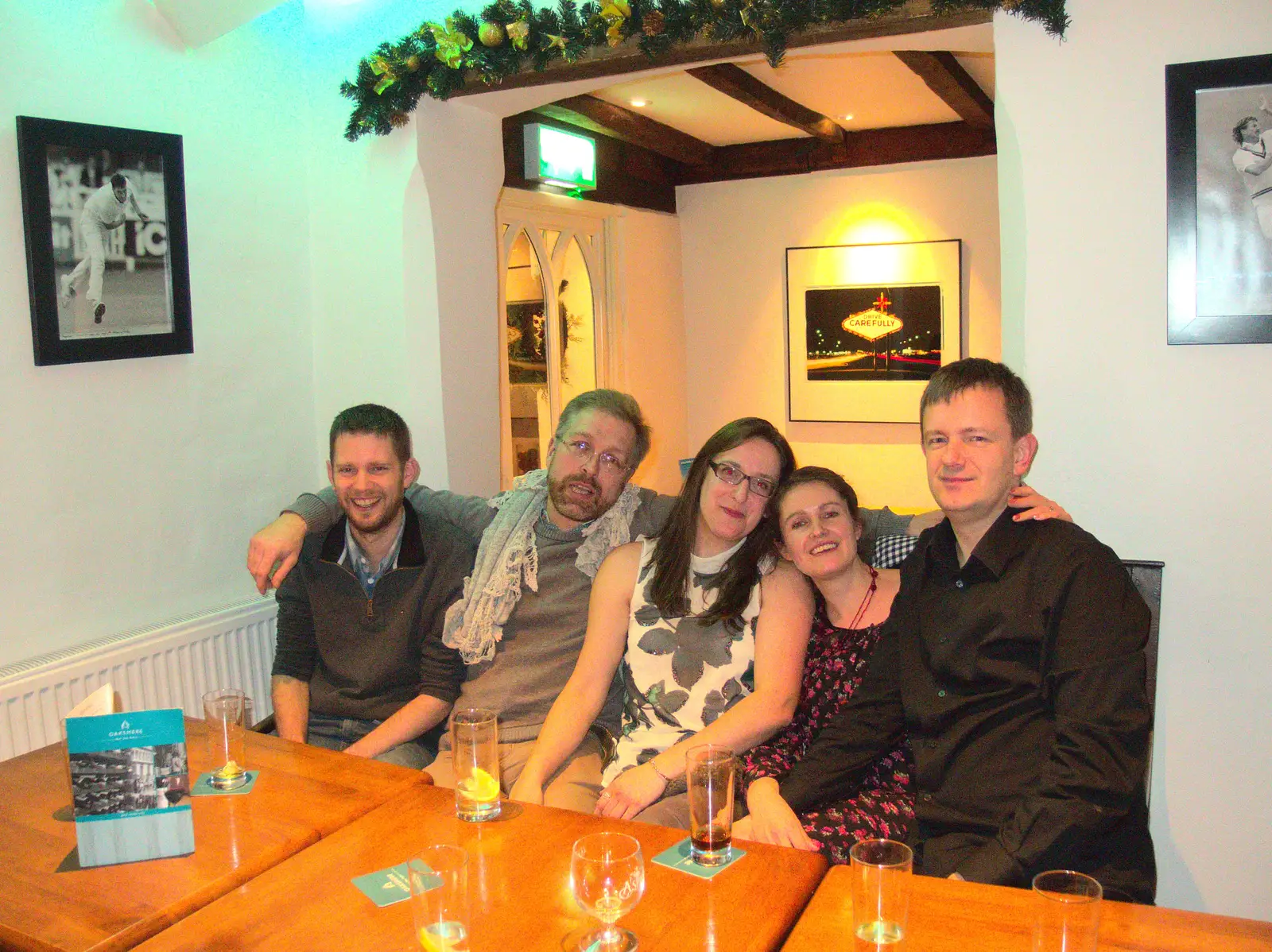 A group photo, from New Year's Eve at the Oaksmere, Brome, Suffolk - 31st December 2014