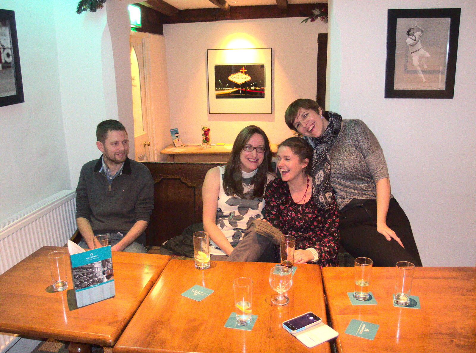 Isobel has a laff from New Year's Eve at the Oaksmere, Brome, Suffolk - 31st December 2014