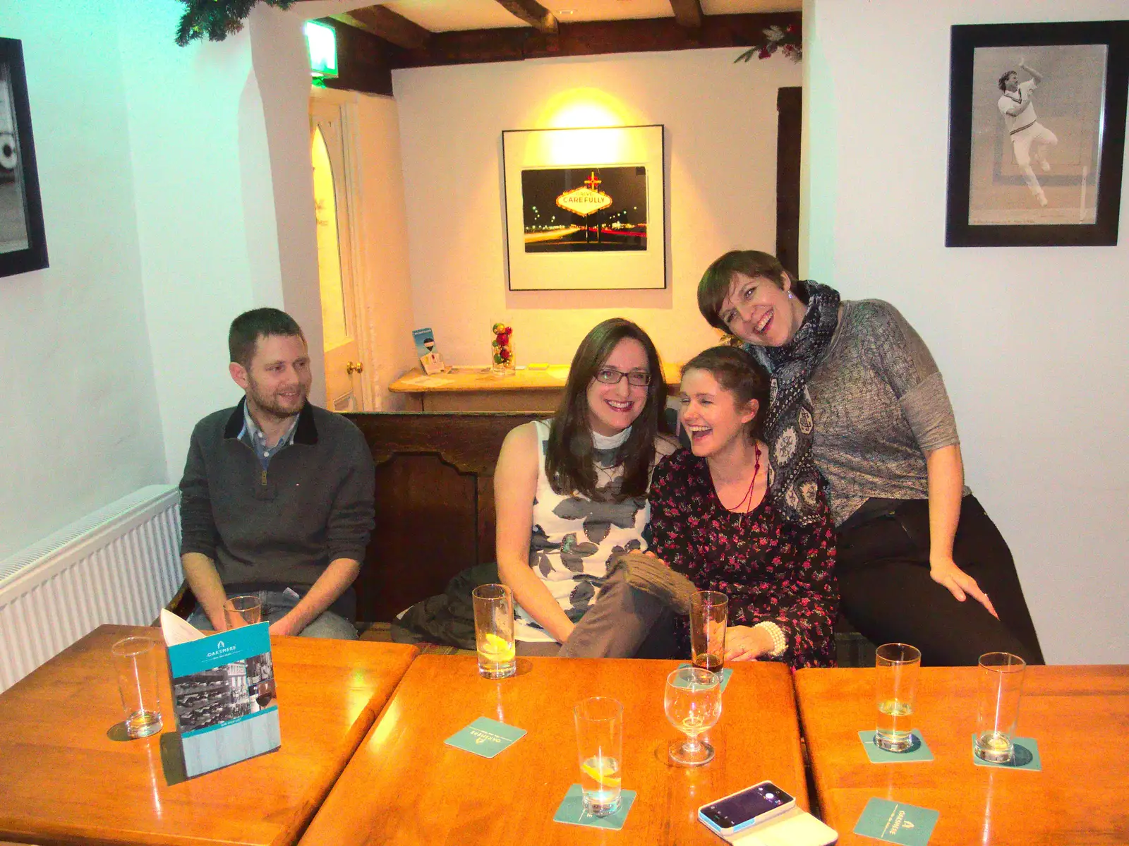 Isobel has a laff, from New Year's Eve at the Oaksmere, Brome, Suffolk - 31st December 2014