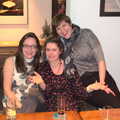Suey, Isobel and Sarah, New Year's Eve at the Oaksmere, Brome, Suffolk - 31st December 2014