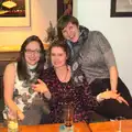 Suey, Isobel and Sarah, New Year's Eve at the Oaksmere, Brome, Suffolk - 31st December 2014