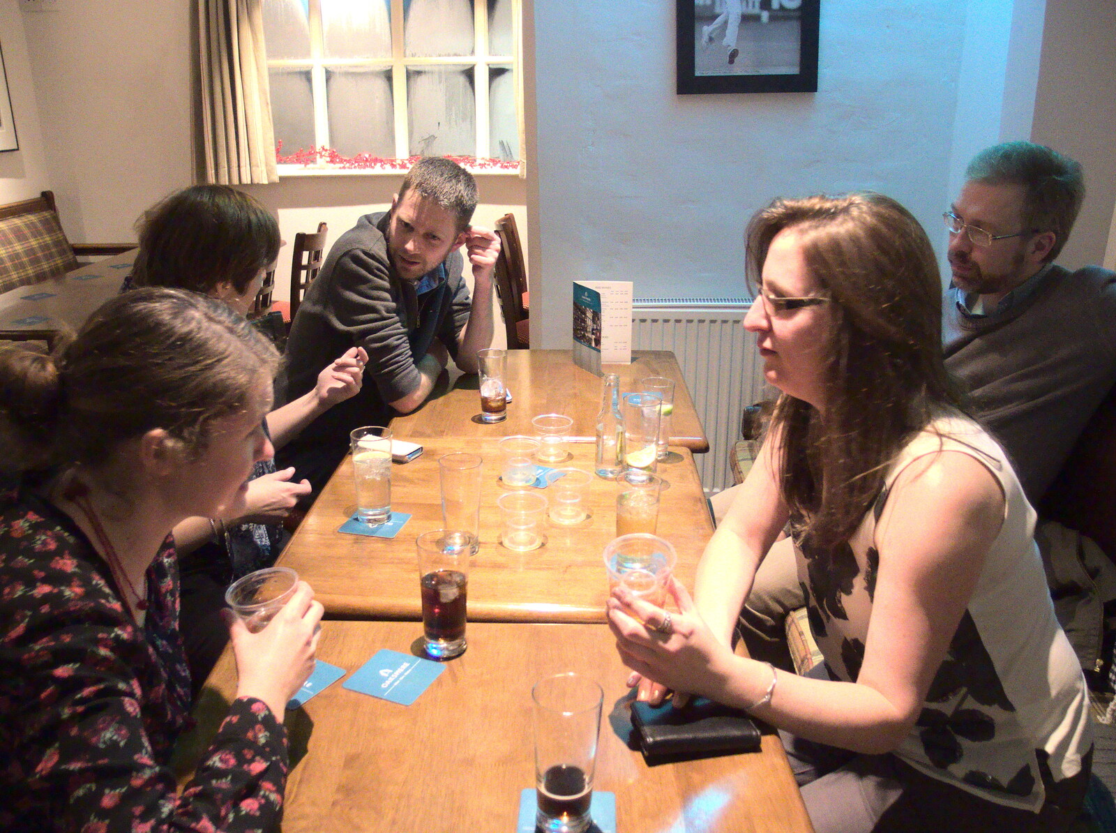 Late night conversation from New Year's Eve at the Oaksmere, Brome, Suffolk - 31st December 2014