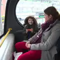 Fred and Isobel on the top deck of the Park'n'Ride, A Trip to Norwich, and Beers at The Swan Inn, Brome, Suffolk - 5th January 2015