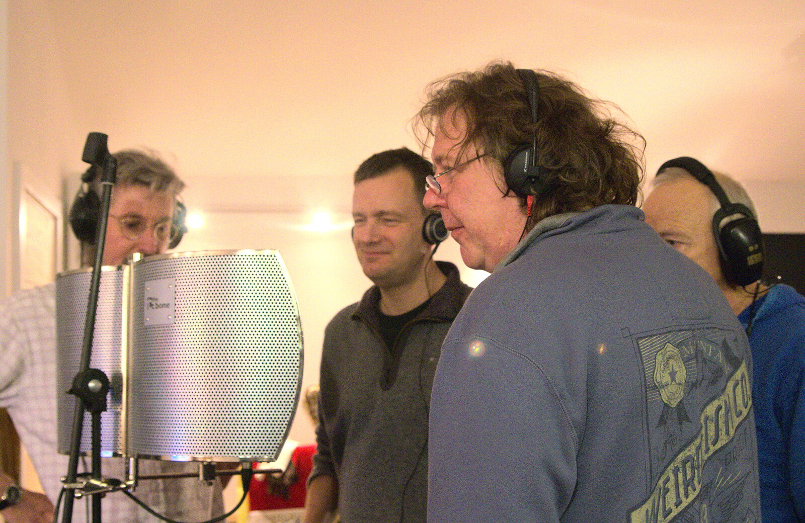 The boys do backing vocals from The BBs do a Recording, Hethel, Norfolk - 18th January 2015