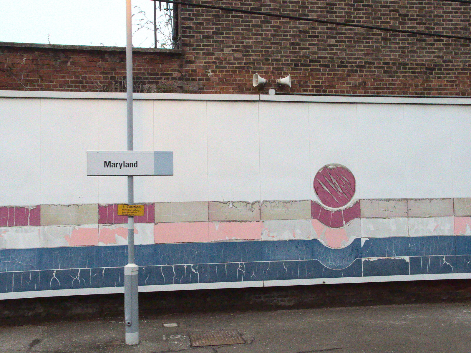 This hoarding at Maryland once looked modern from Fred and the Volcano, Brome, Suffolk - 8th February 2015