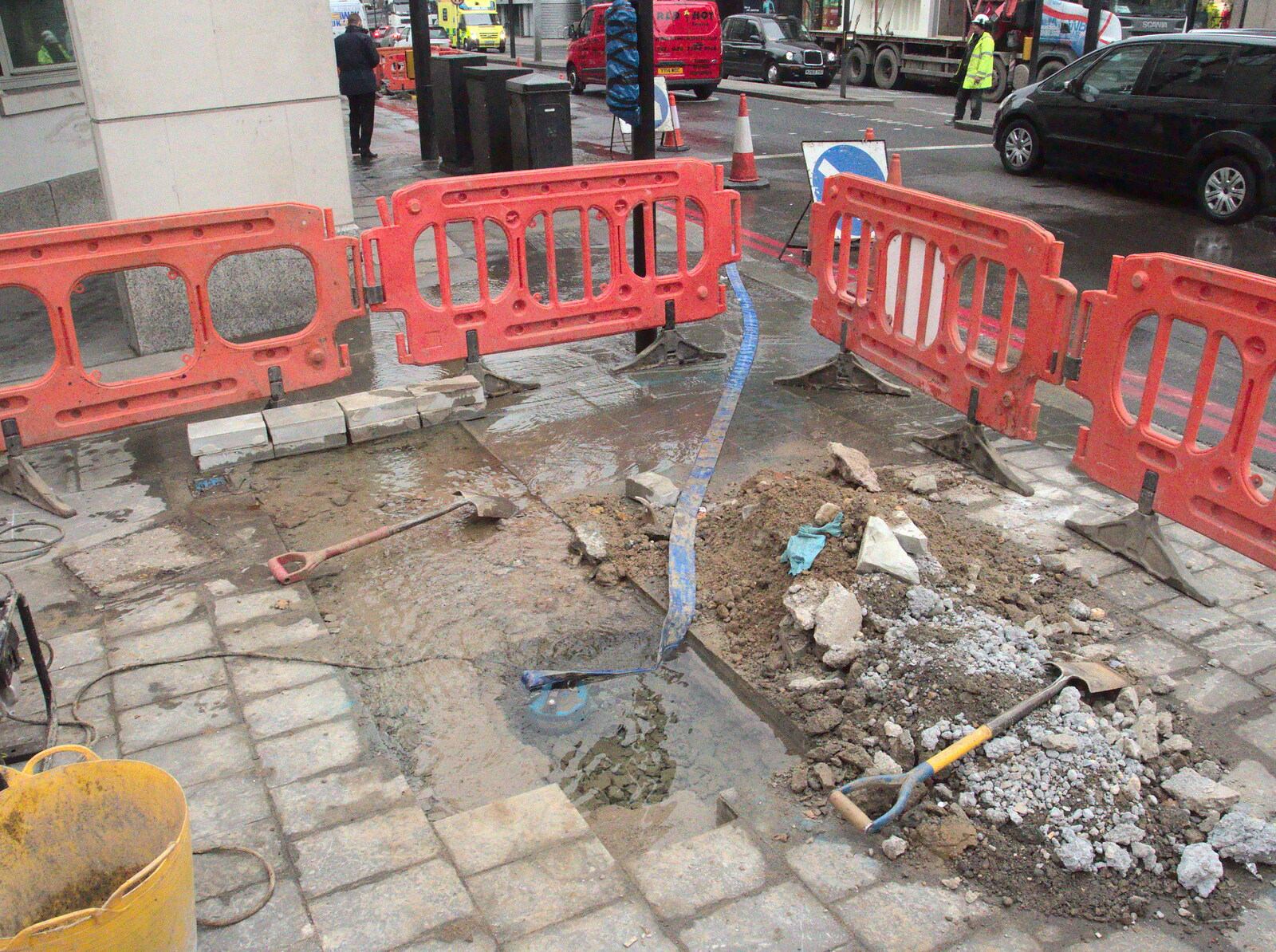 There's a bit of a water leak on Queen Street from Fred and the Volcano, Brome, Suffolk - 8th February 2015