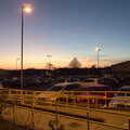 Sunset of the car park at Diss station, Fred and the Volcano, Brome, Suffolk - 8th February 2015