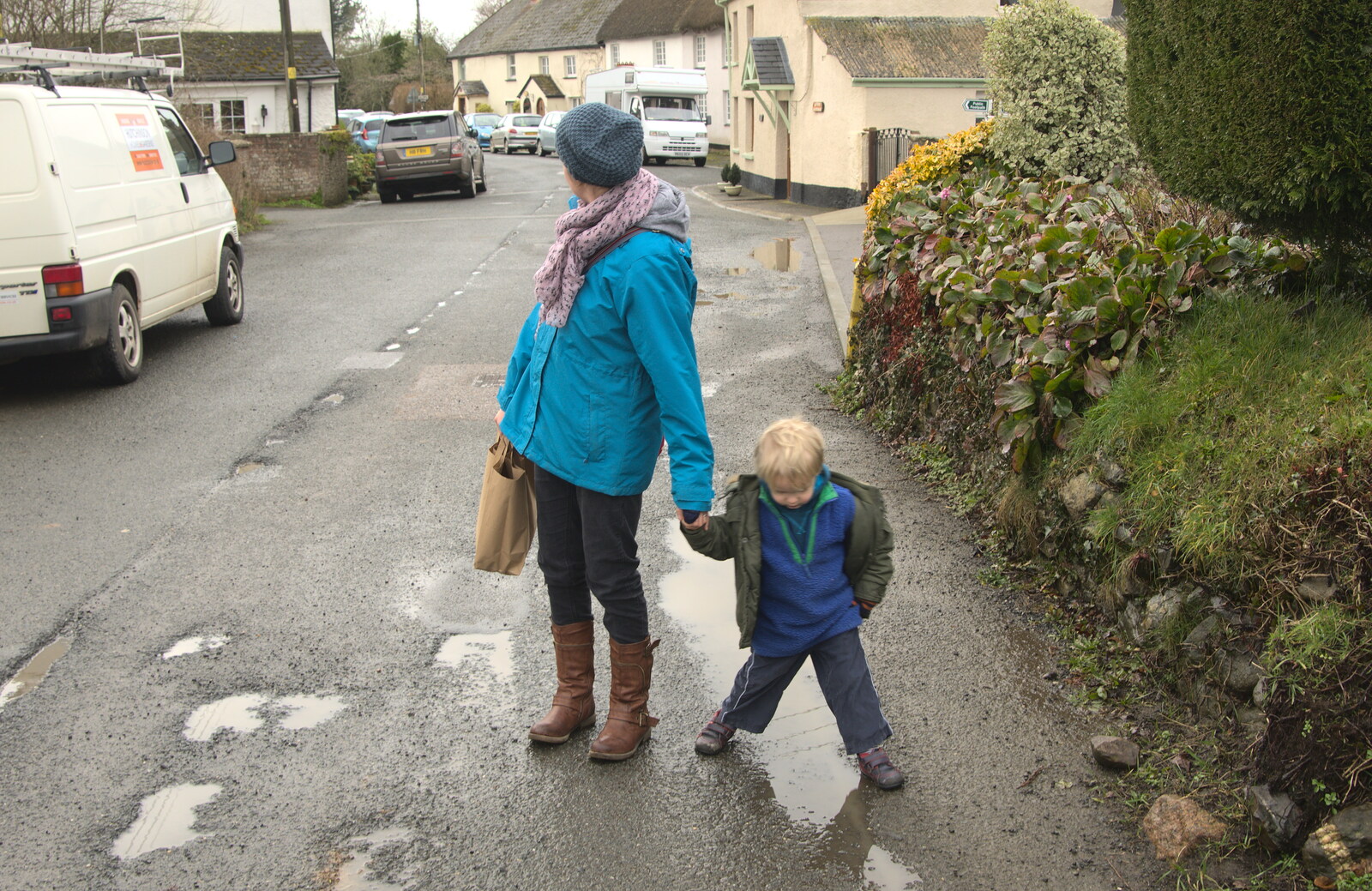 Isobel and Harry in Spreyton from A Trip to Grandma J's, Spreyton, Devon - 18th February 2015