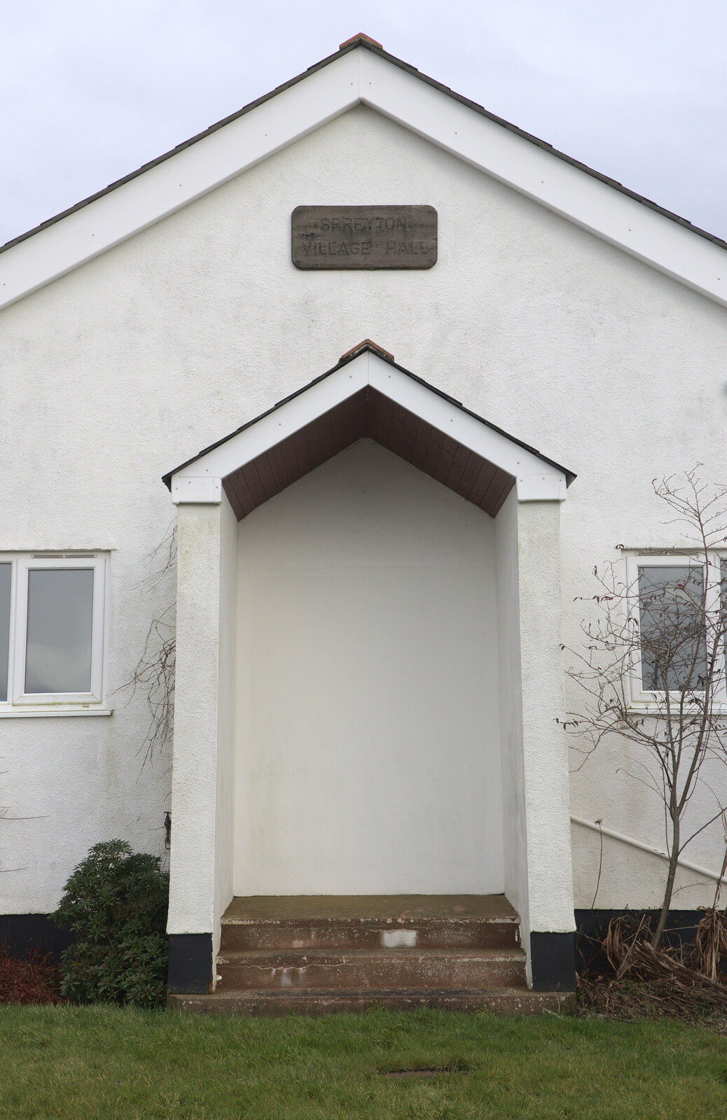 Spreyton Village Hall's pointless entrance porch from A Trip to Grandma J's, Spreyton, Devon - 18th February 2015