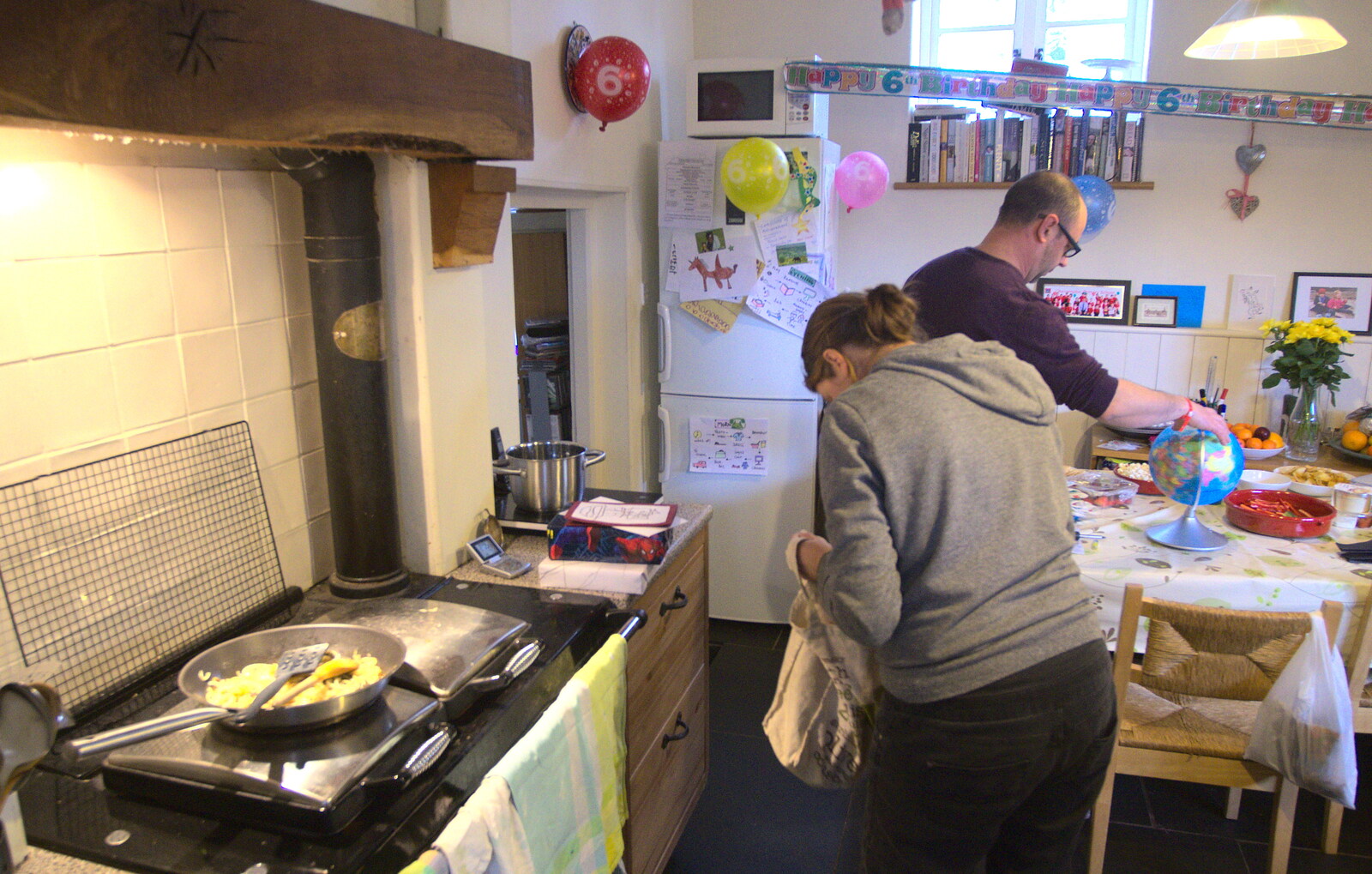 Isobel in Sis's kitchen from A Trip to Grandma J's, Spreyton, Devon - 18th February 2015