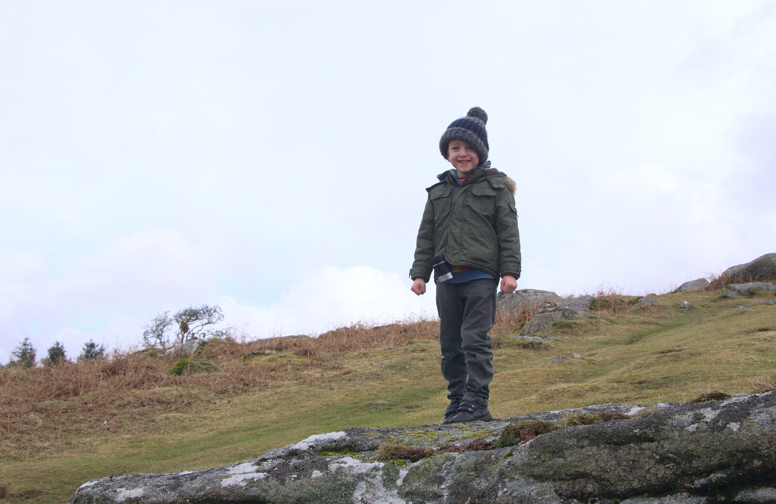 Fred on a rock from A Trip to Grandma J's, Spreyton, Devon - 18th February 2015