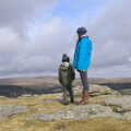 Fred and Isobel look out from the tor, A Trip to Grandma J's, Spreyton, Devon - 18th February 2015