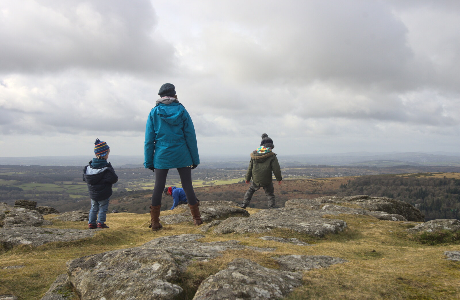 Standing on the roof of Dartmoor from A Trip to Grandma J's, Spreyton, Devon - 18th February 2015