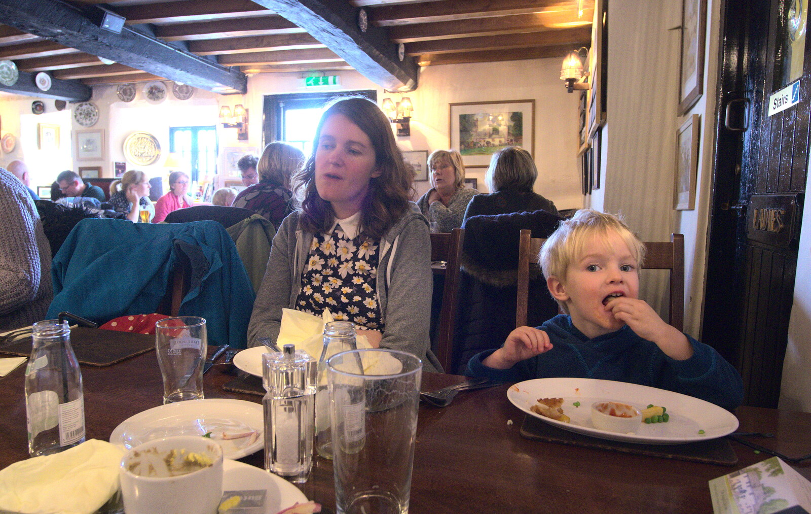 Harry finishes his lunch from A Trip to Grandma J's, Spreyton, Devon - 18th February 2015