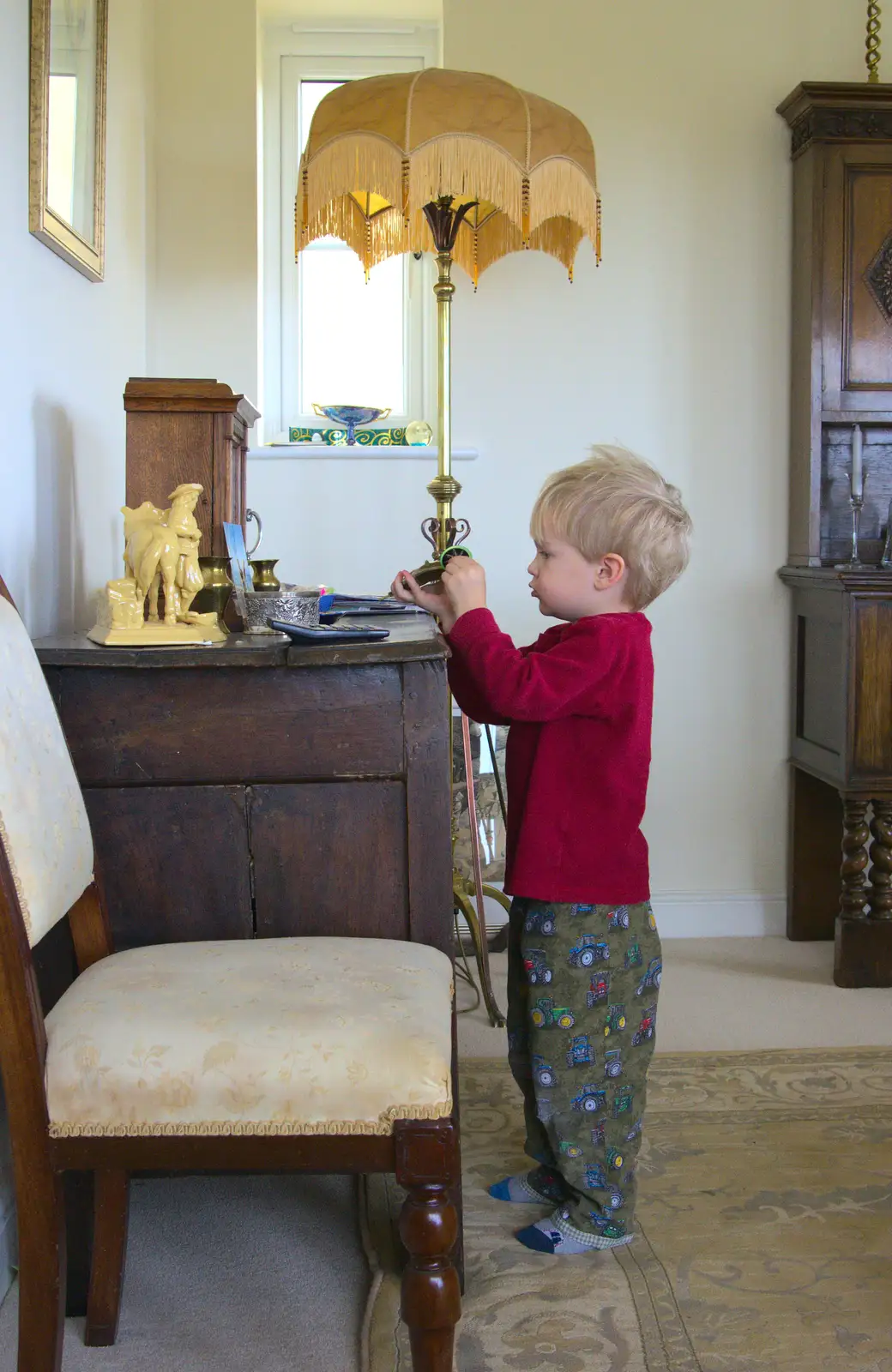 Harry pokes around, from A Trip to Grandma J's, Spreyton, Devon - 18th February 2015