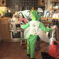Fred gets dressed up as an insect, The Mobile Train Office, Diss to London - 5th March 2015