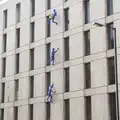 Blue men on a building on Borough High Street, The Mobile Train Office, Diss to London - 5th March 2015