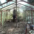 Grandad starts deconstructing the greenhouse, A Crashed Car and Greenhouse Demolition, Brome, Suffolk - 20th March 2015