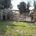 The greenhouse disappears, A Crashed Car and Greenhouse Demolition, Brome, Suffolk - 20th March 2015