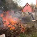 There's a big burn-up going on, A Crashed Car and Greenhouse Demolition, Brome, Suffolk - 20th March 2015