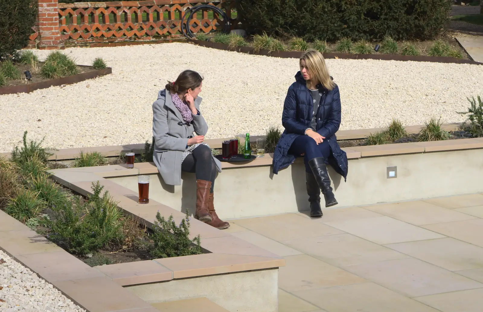 Isobel chats to Janet, from A Crashed Car and Greenhouse Demolition, Brome, Suffolk - 20th March 2015