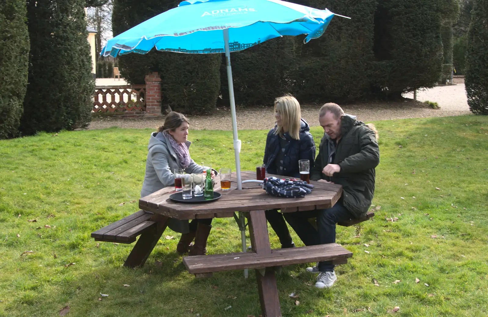 Isobel with Janet and James, from A Crashed Car and Greenhouse Demolition, Brome, Suffolk - 20th March 2015