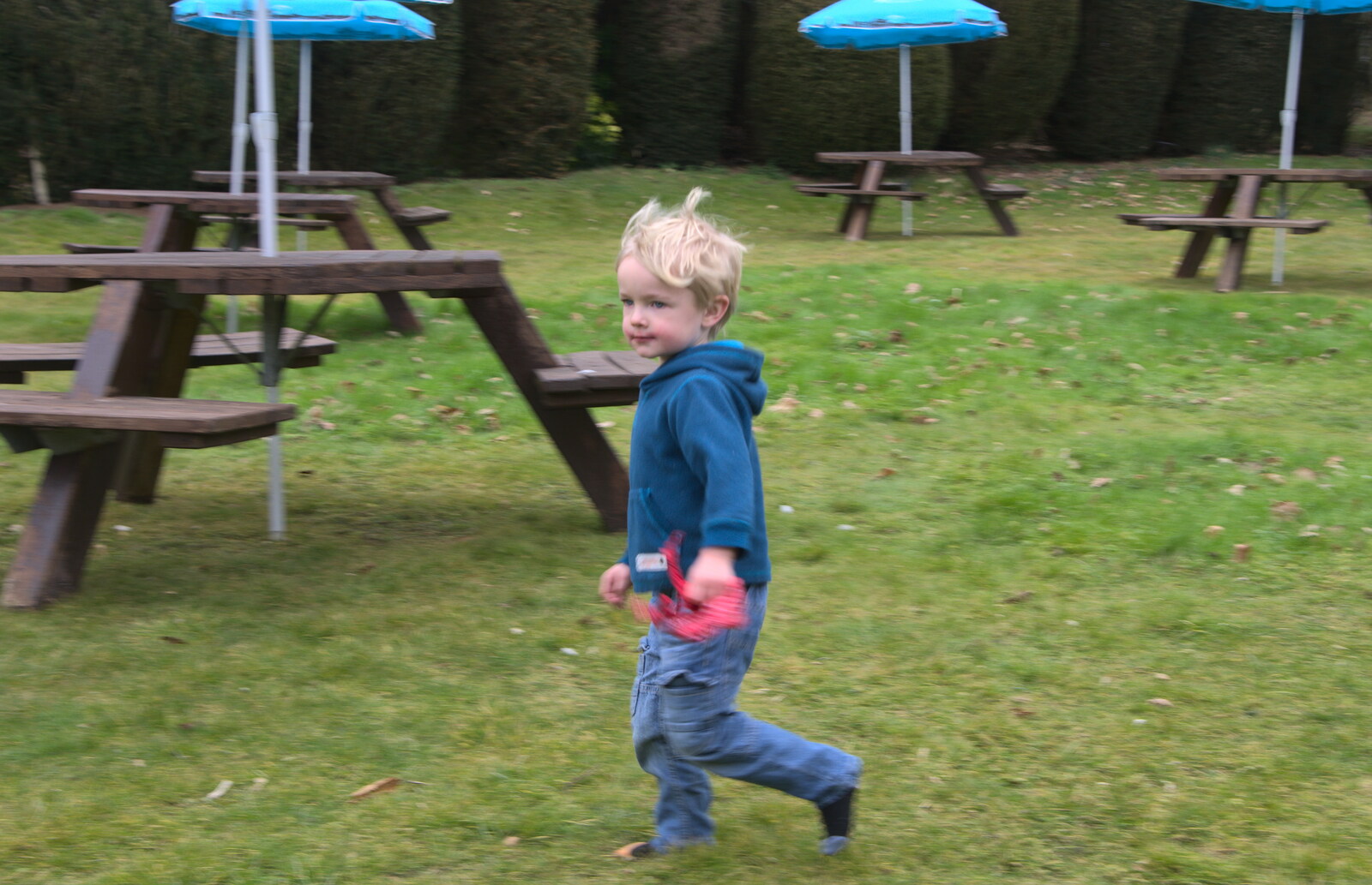 Harry runs around from A Crashed Car and Greenhouse Demolition, Brome, Suffolk - 20th March 2015