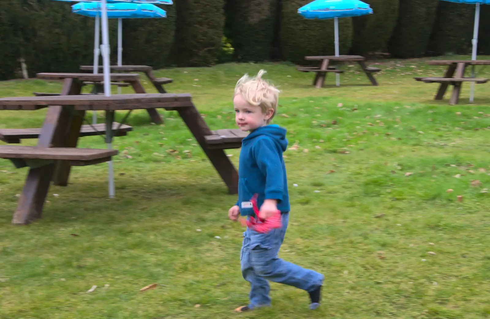 Harry runs around, from A Crashed Car and Greenhouse Demolition, Brome, Suffolk - 20th March 2015