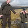 Nosher and Fred on a Dartmoor tor, A Crashed Car and Greenhouse Demolition, Brome, Suffolk - 20th March 2015