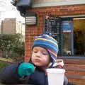 Harry outside a Garden Kiosk somewhere, A Crashed Car and Greenhouse Demolition, Brome, Suffolk - 20th March 2015