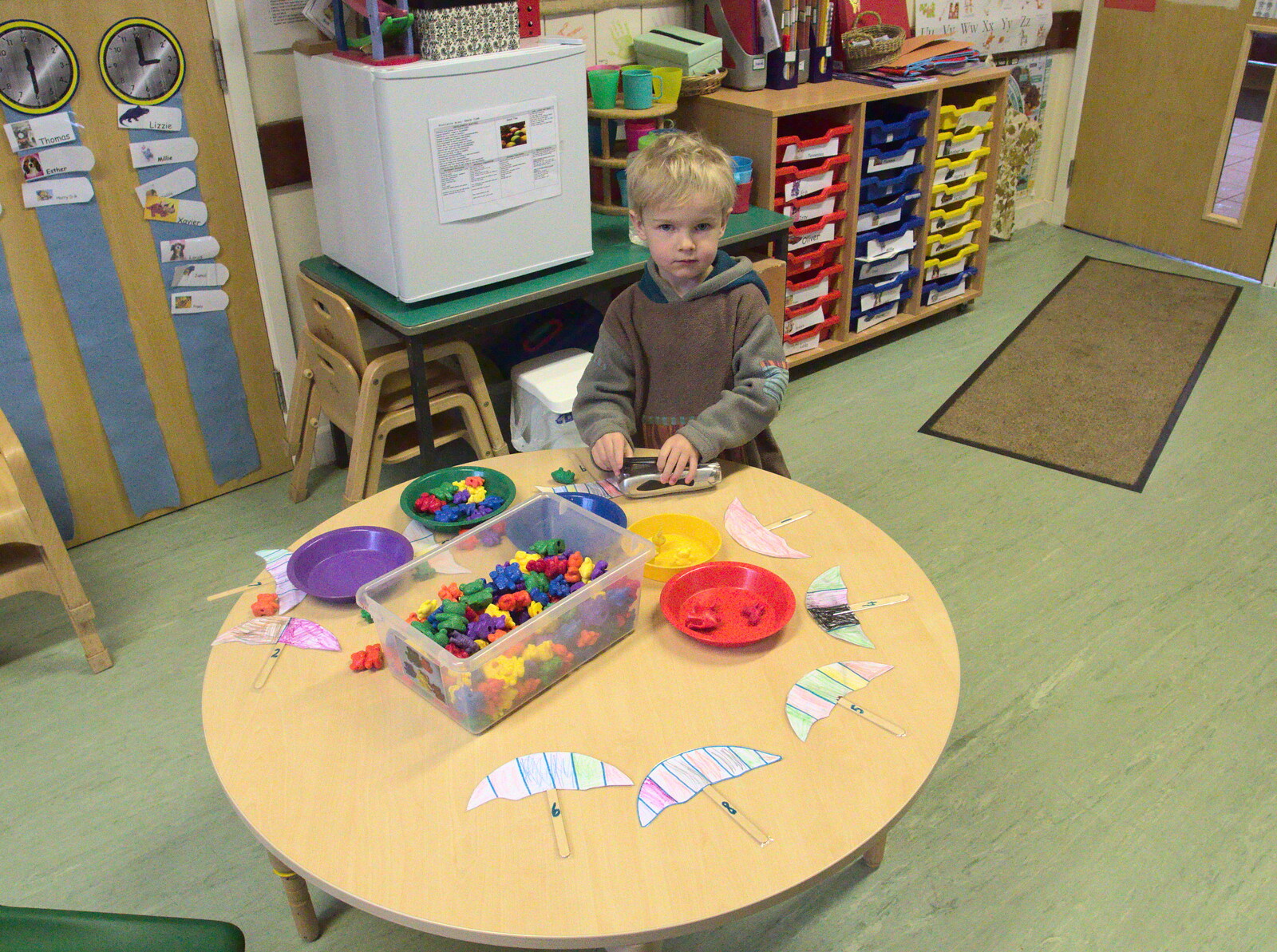 Harry in Occold pre-school from The Last Day of Pre-School and Beer at the Trowel and Hammer, Cotton, Suffolk - 29th March 2015