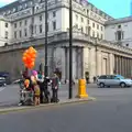 The circus group perform outside the Bank of England, The Last Day of Pre-School and Beer at the Trowel and Hammer, Cotton, Suffolk - 29th March 2015