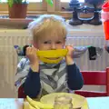 Harry does a melon smile, The Last Day of Pre-School and Beer at the Trowel and Hammer, Cotton, Suffolk - 29th March 2015