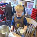Harry 'helps' to make a cake, The Last Day of Pre-School and Beer at the Trowel and Hammer, Cotton, Suffolk - 29th March 2015