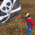 Harry captures the flag, The Launching of the Jolly Conkerer, The Oaksmere, Brome, Suffolk - 3rd April 2015