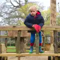 Harry leans over the pirate ship, The Launching of the Jolly Conkerer, The Oaksmere, Brome, Suffolk - 3rd April 2015