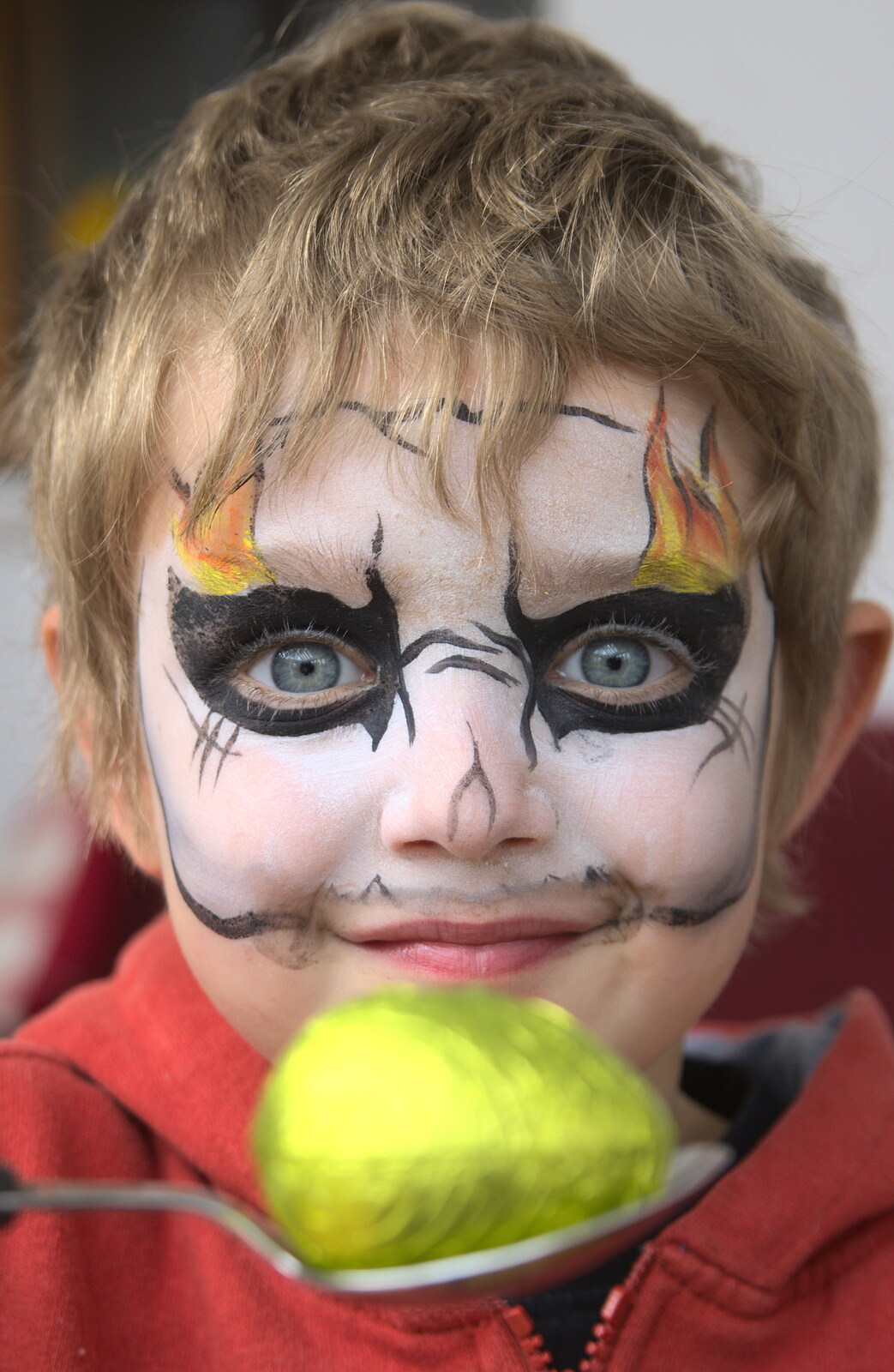 Fred's got some Gothic face paint on from The Launching of the Jolly Conkerer, The Oaksmere, Brome, Suffolk - 3rd April 2015