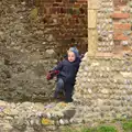 Harry in the ruins, A Day on the Beach, Dunwich, Suffolk - 6th April 2015