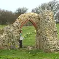 Fred in a bit of a ruin, A Day on the Beach, Dunwich, Suffolk - 6th April 2015